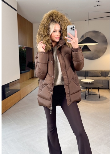 Kurtka Brązowa Fita