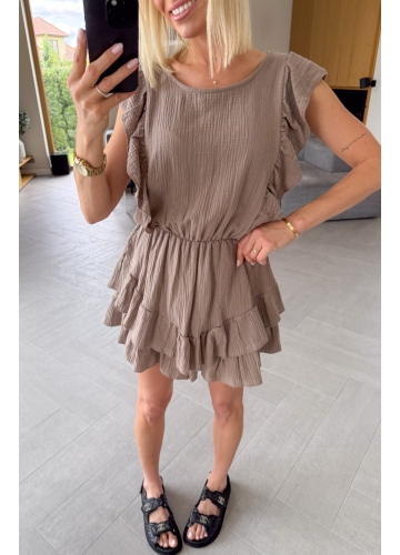 Kombinezon Muślinowy Taupe Frill