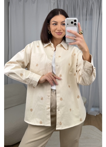 Koszula Jeansowa Kremowa Joan