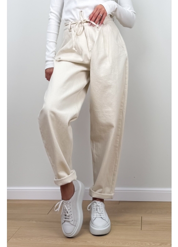 Spodnie Jeansowe Kremowe Neat 4