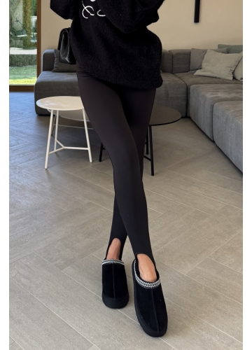 Legginsy z Zapiętką Czarne Lara