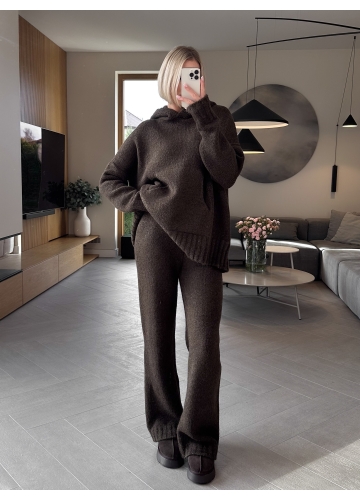 Komplet Sweterkowy Brązowy Lyn