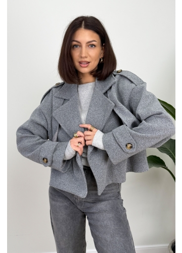 Krótka Marynarka Grafitowa Melma