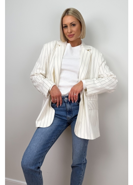 Marynarka Kremowa w Paski Sansa