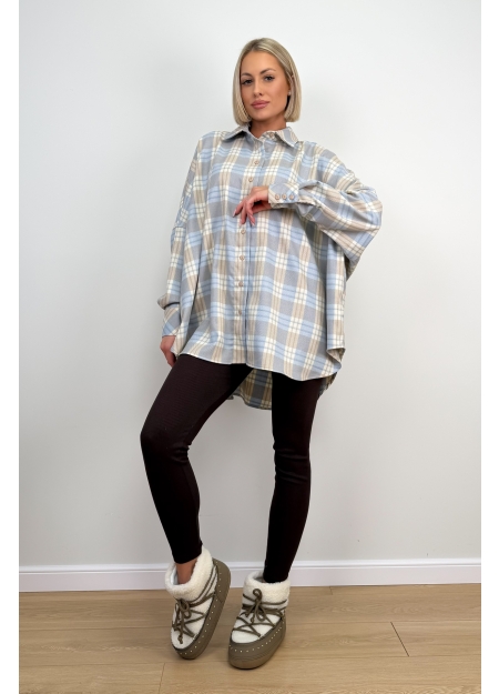 Koszula w Kratę Niebieska Luso