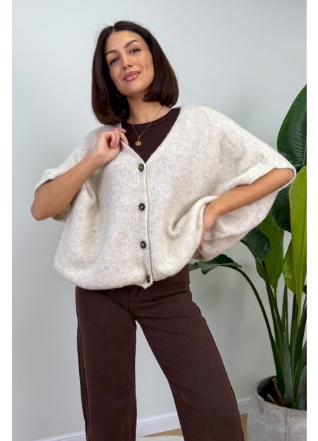 Krótki Kardigan Beżowy Este