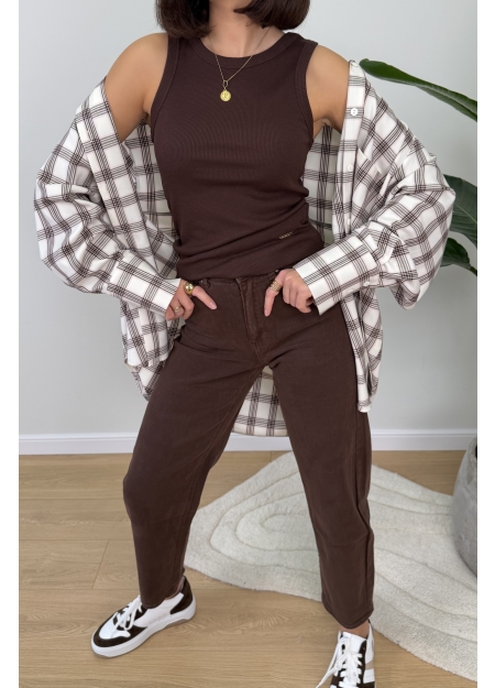 Koszulka Bokserka Brązowa Noti