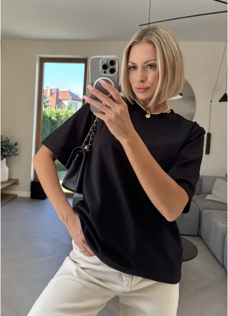 T-shirt Czarny Casual