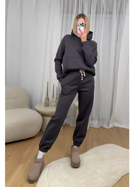 Komplet Ocieplany Grafitowy Snugly