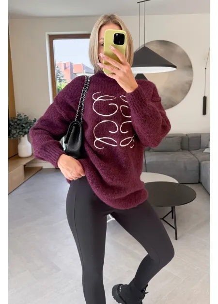 Sweter Bordowy Flame