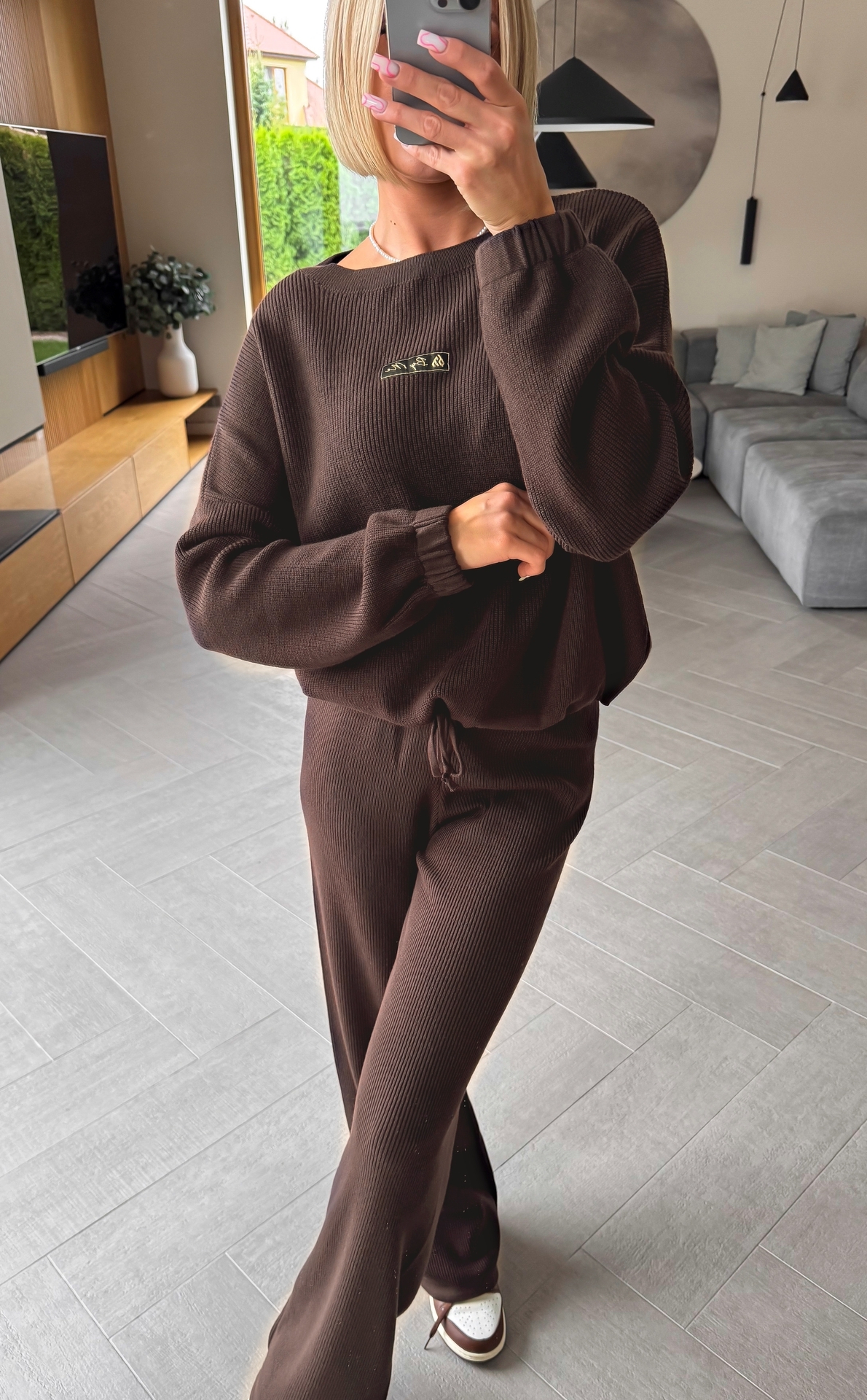 Komplet Sweterkowy Brązowy Central 1