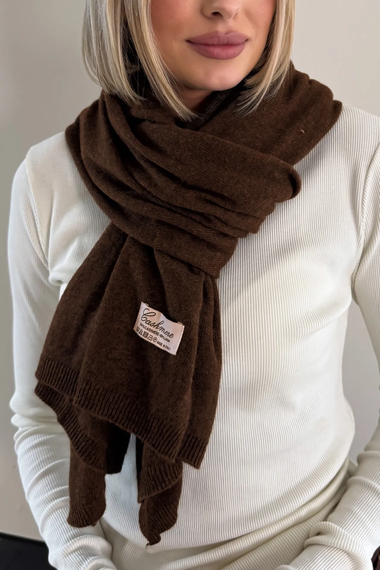 Szalik Brązowy Cashmere 3