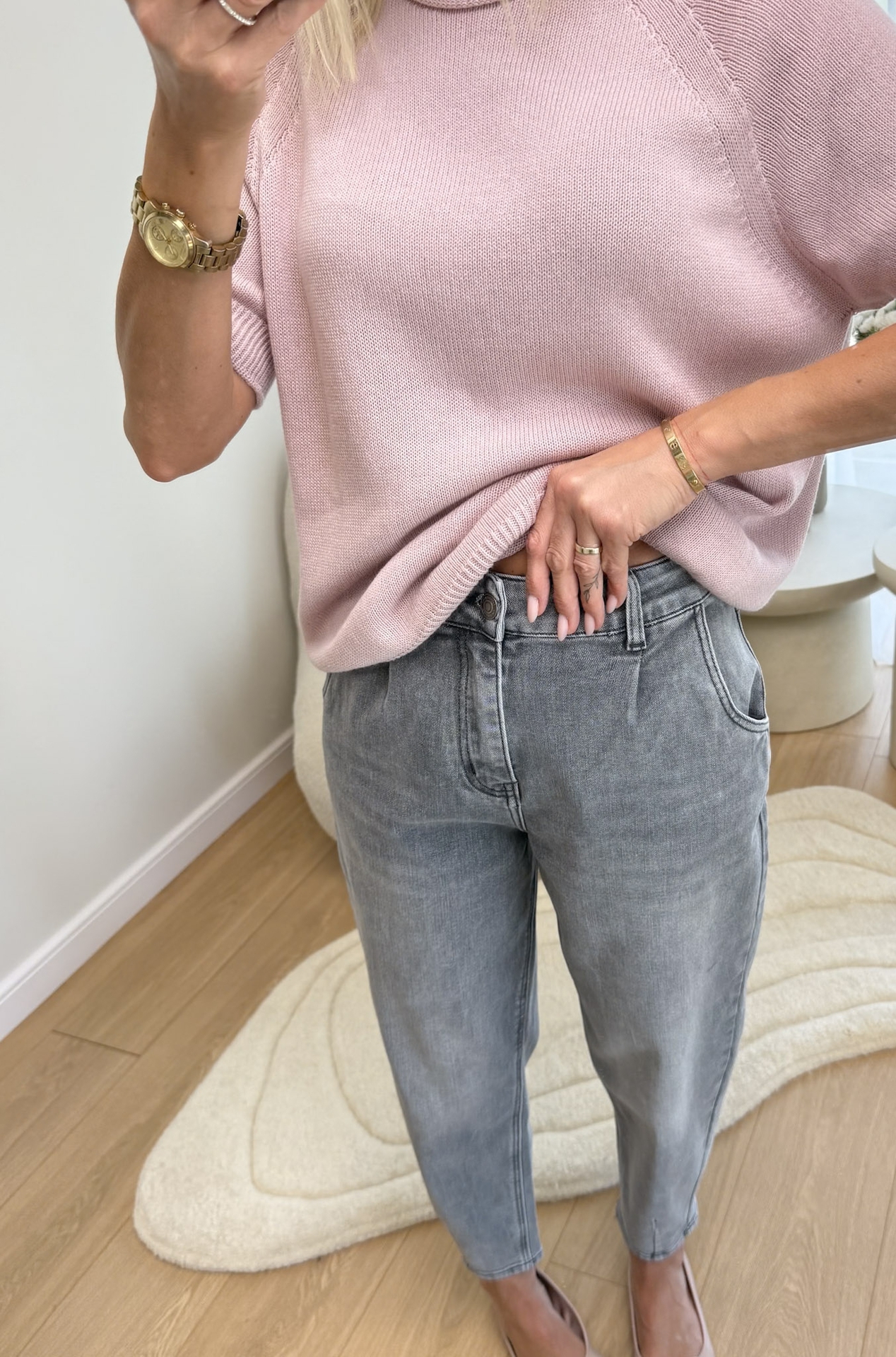 Sweter Bawełniany Pudrowy Cano2