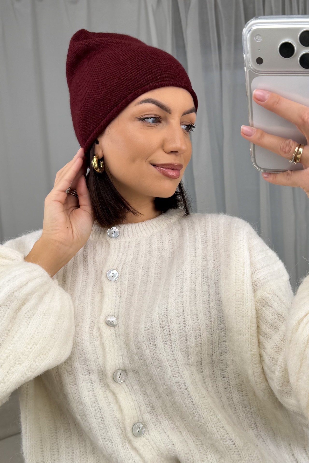 Czapka Bordowa Classic 3