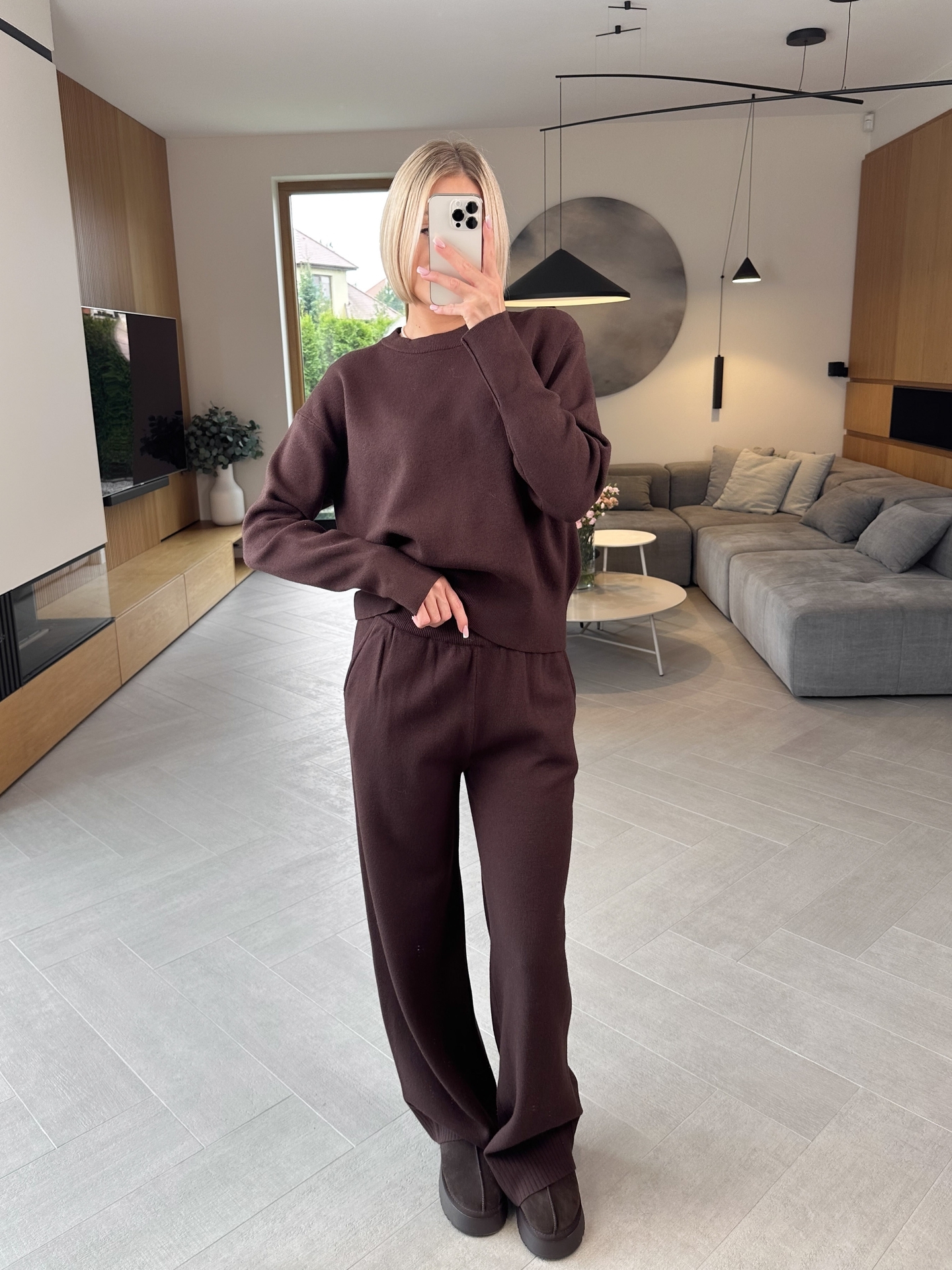 Komplet Sweterkowy Brązowy Selez 5