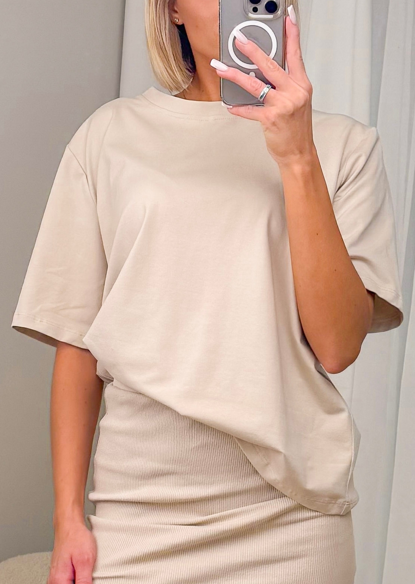 T-shirt Beżowy Casual 3