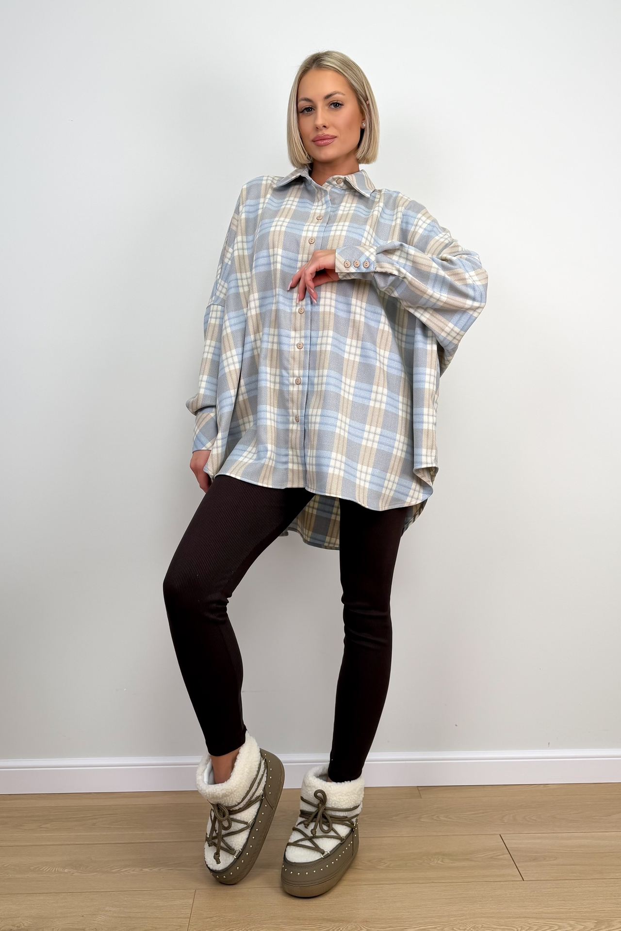 Koszula w Kratę Niebieska Luso 1