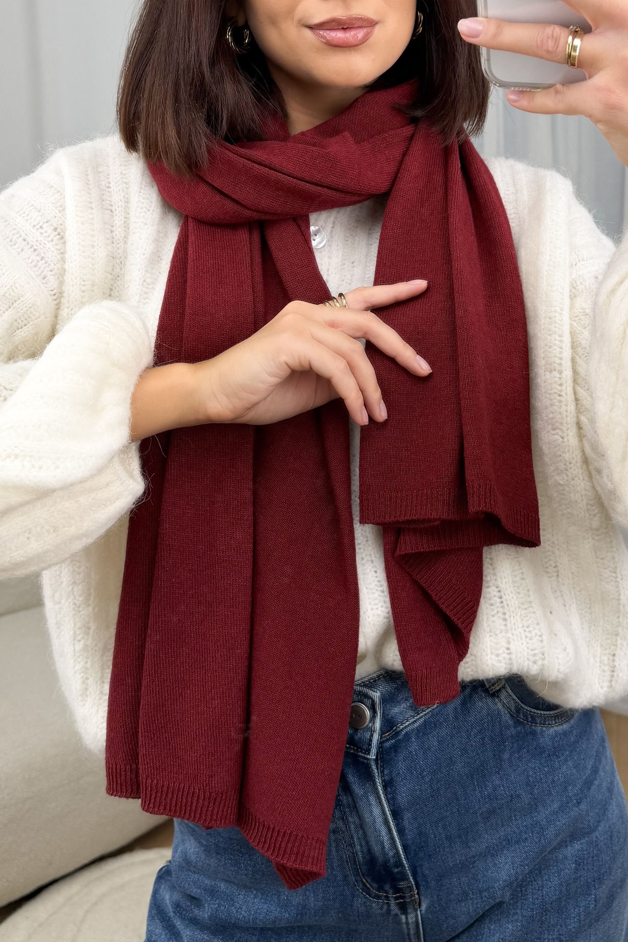 Szalik Bordowy Cashmere 5