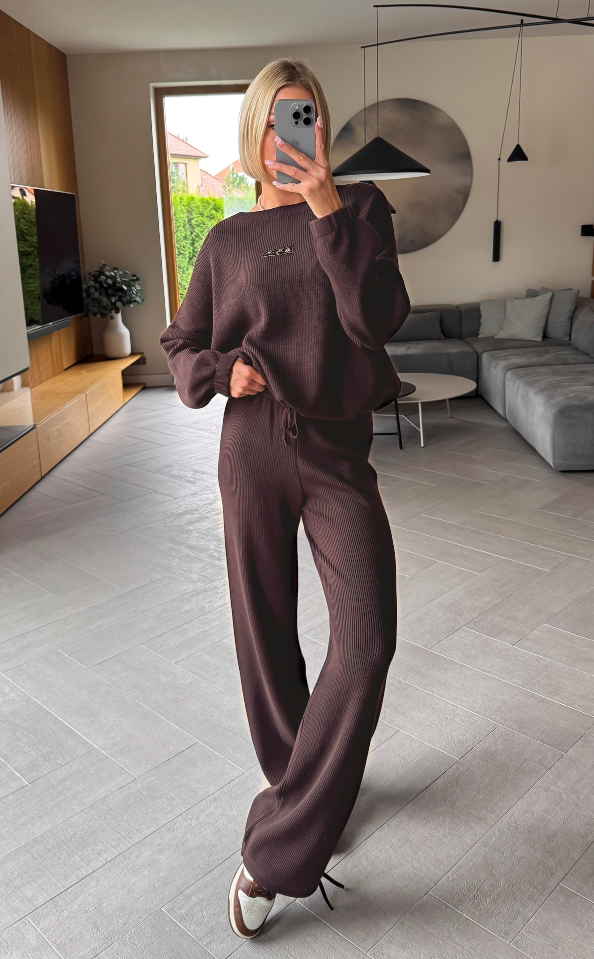 Komplet Sweterkowy Brązowy Central 3