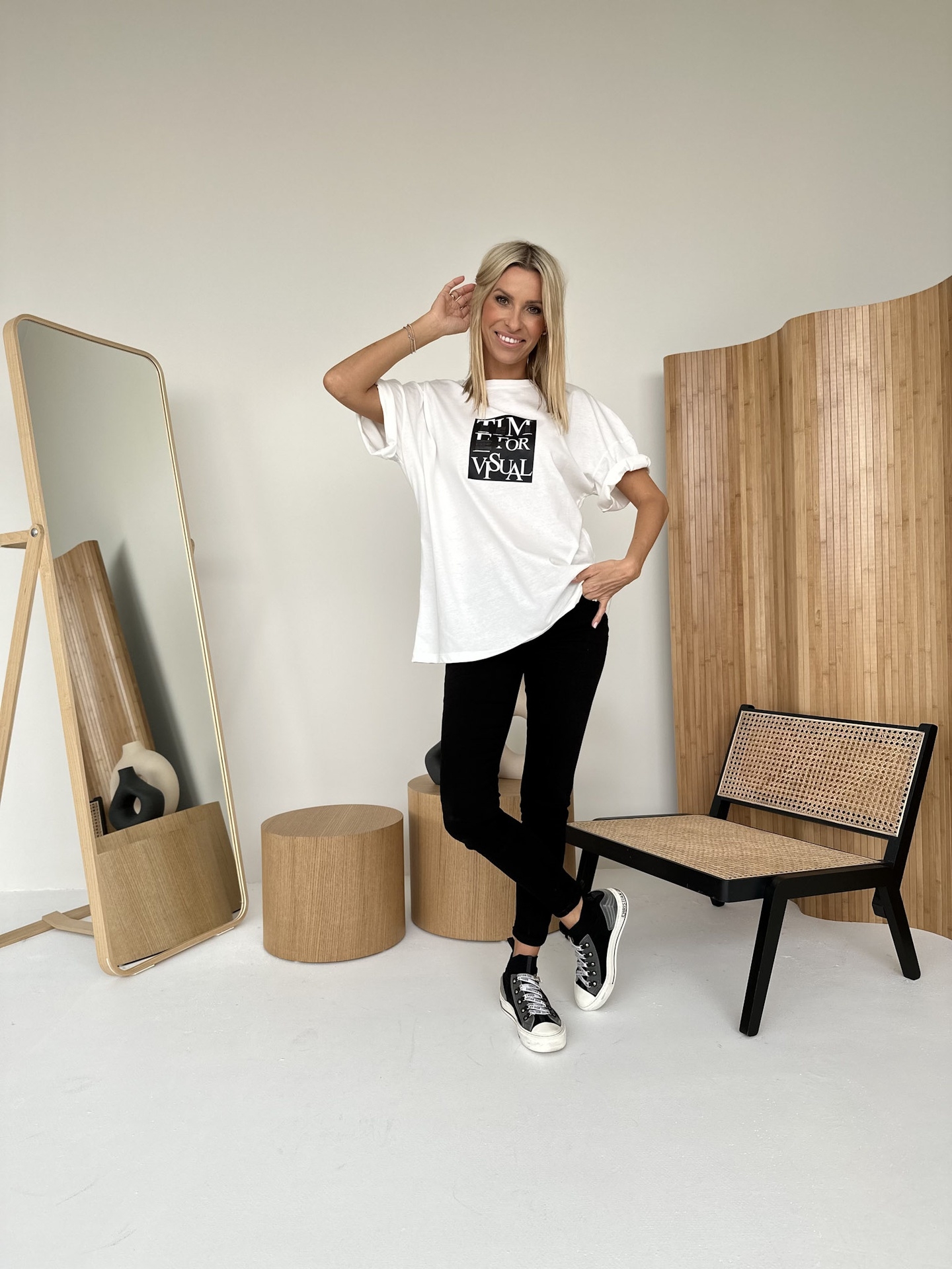 T-shirt Kremowy Time
