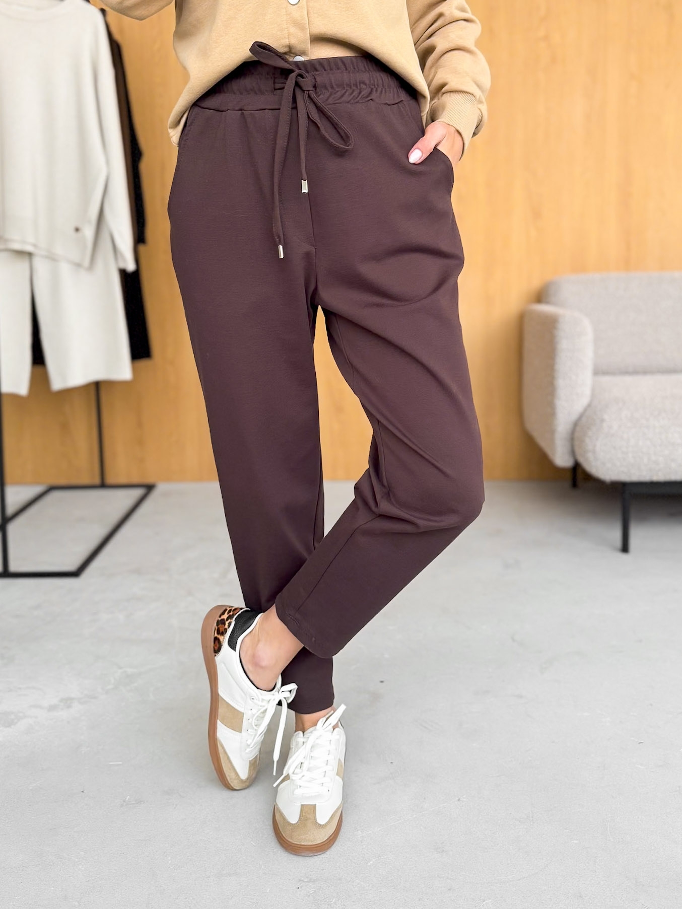 Spodnie Brązowe Hobi Punto