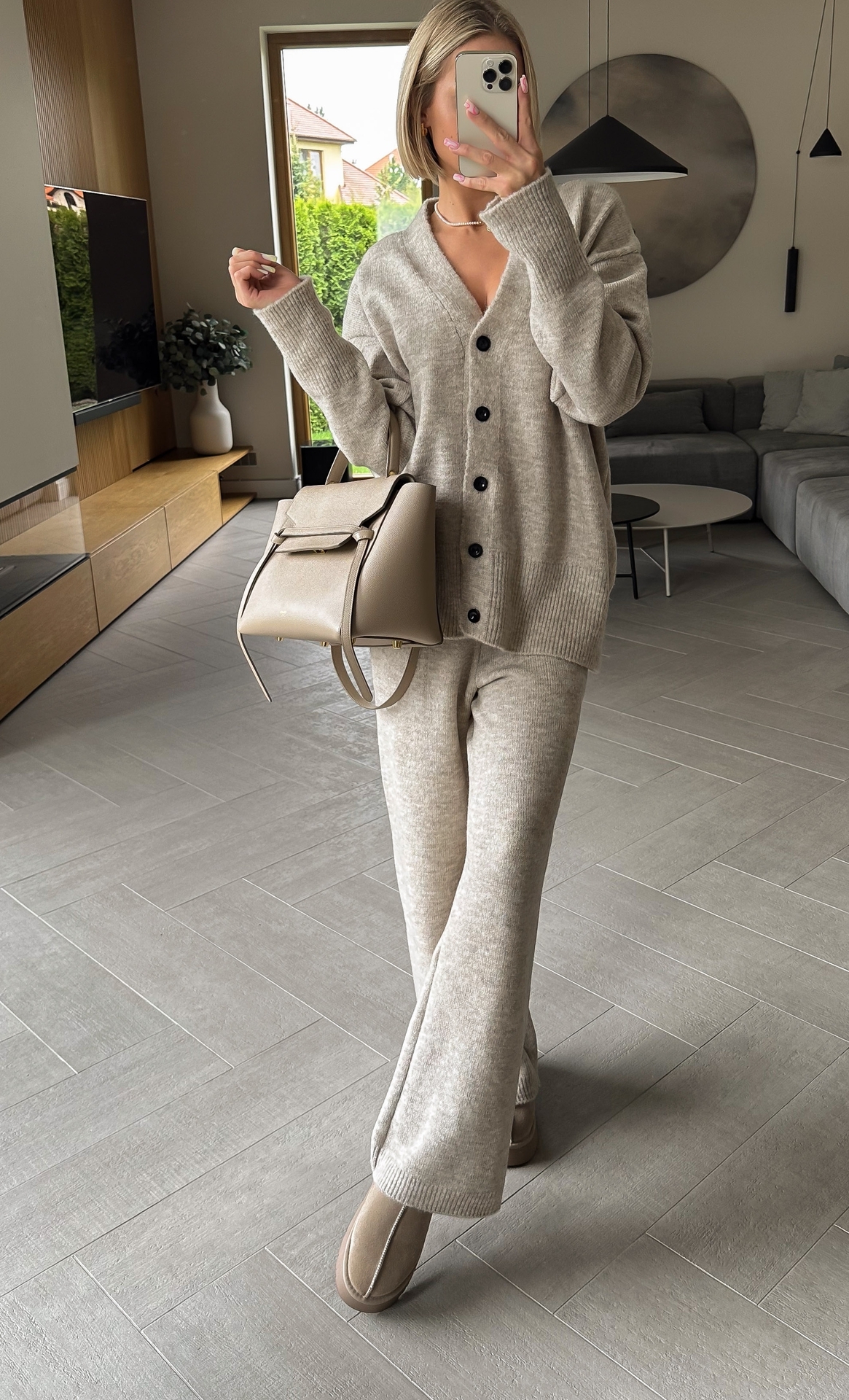 Komplet Sweterkowy Beżowy Saf 3