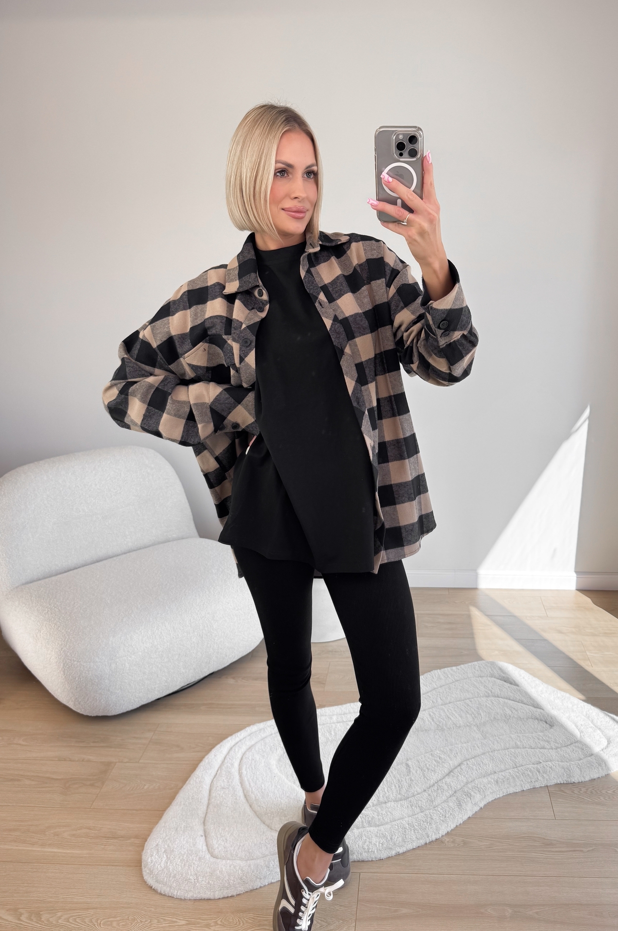 Koszula Flanelowa w Kratę Taupe 3