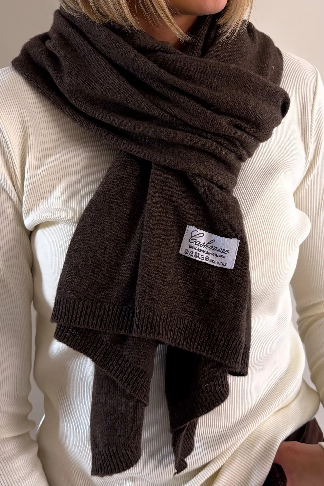 Szalik Brązowy Cashmere 2