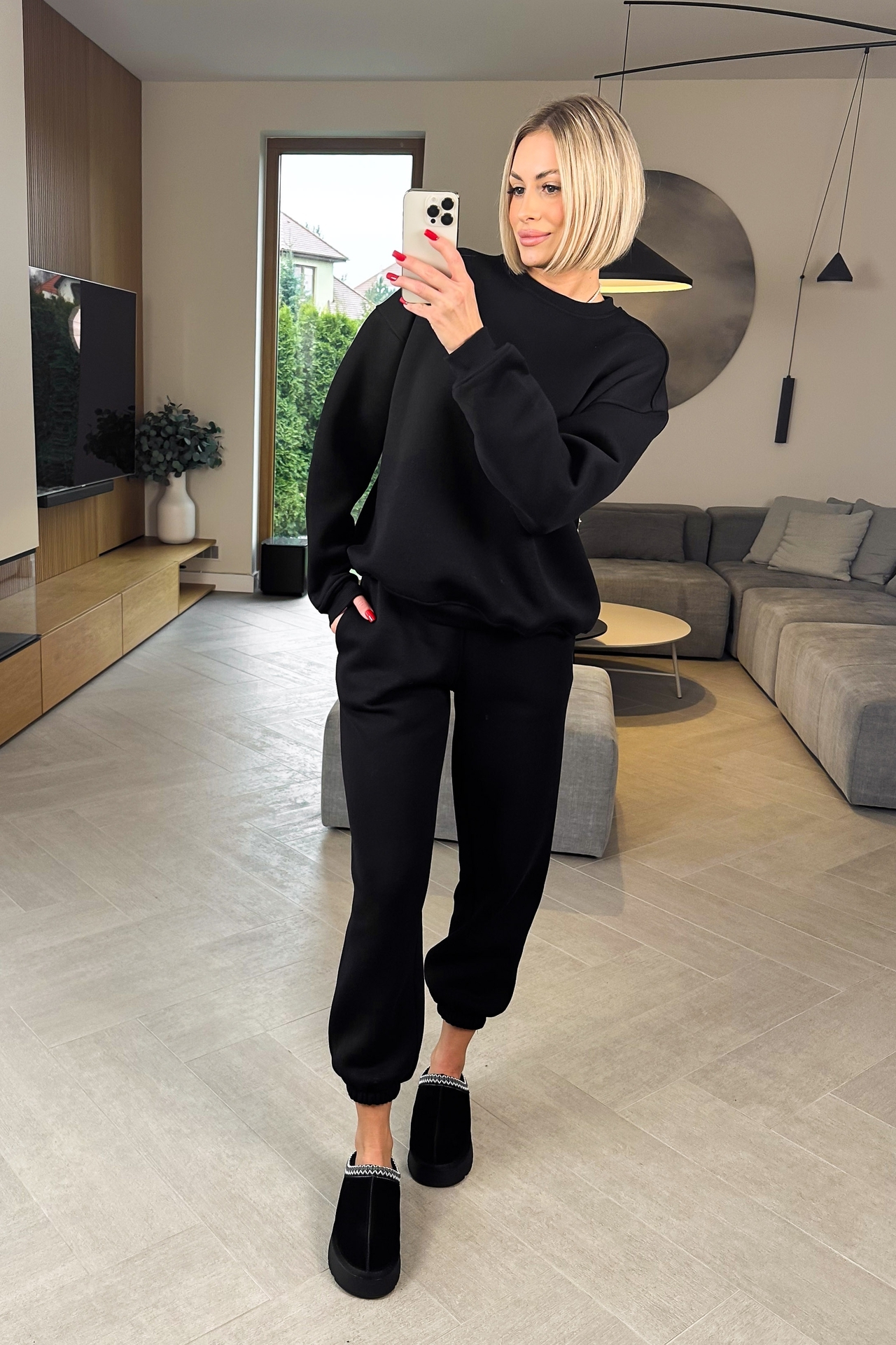 Komplet Czarny Ocieplany Baggy 4