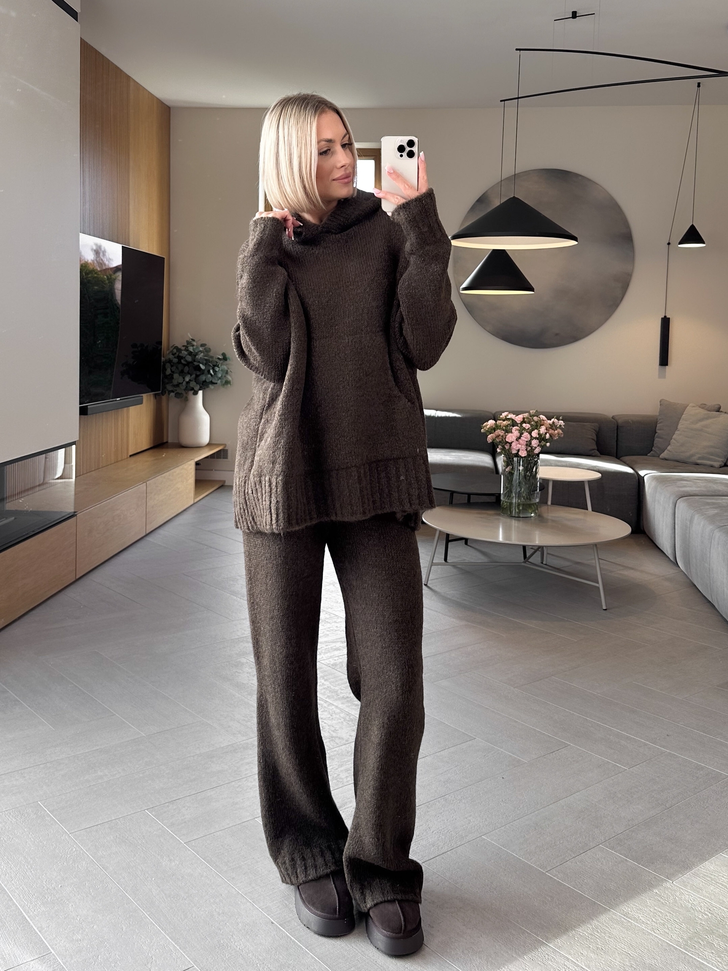 Komplet Sweterkowy Brązowy Lyn 2