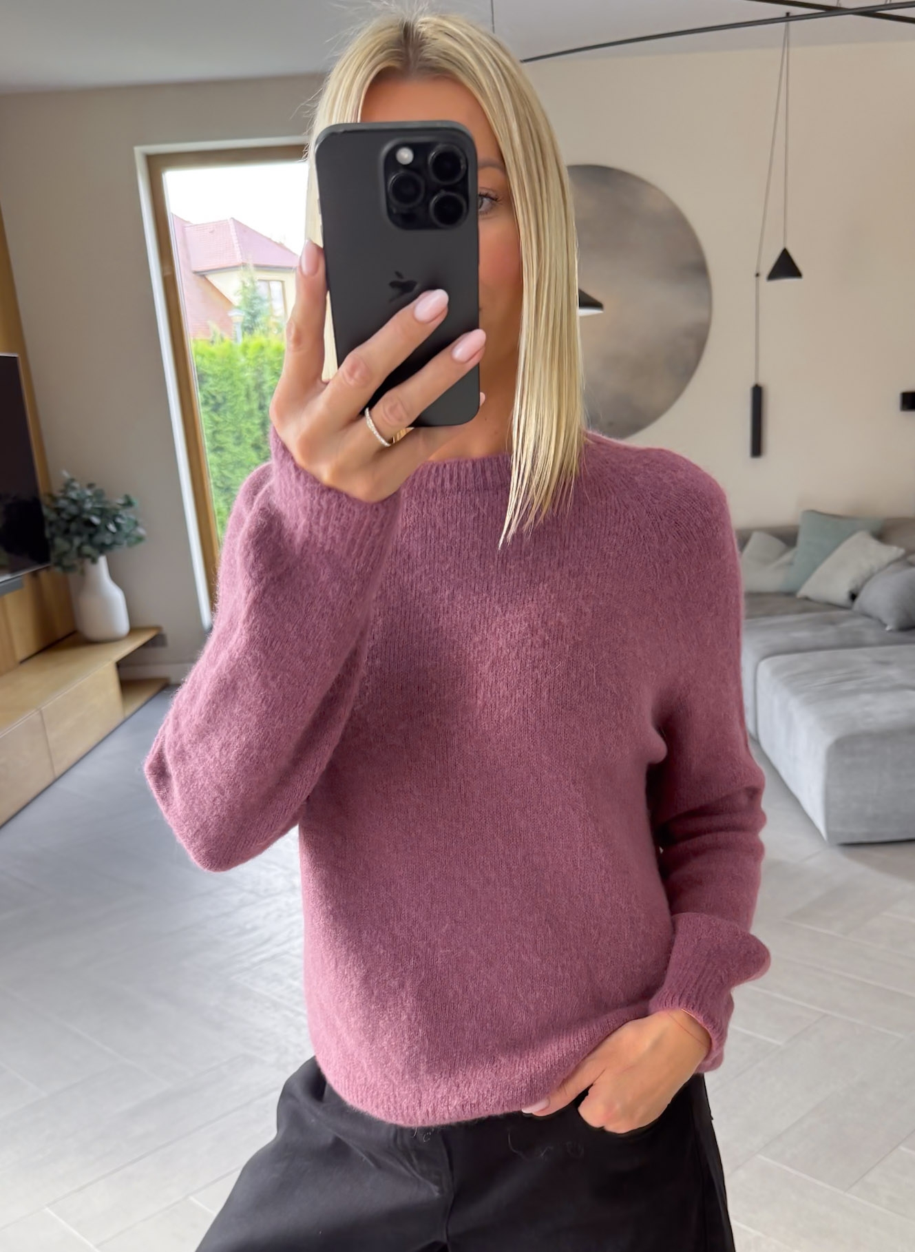 Sweter Brudny Róż Bella4