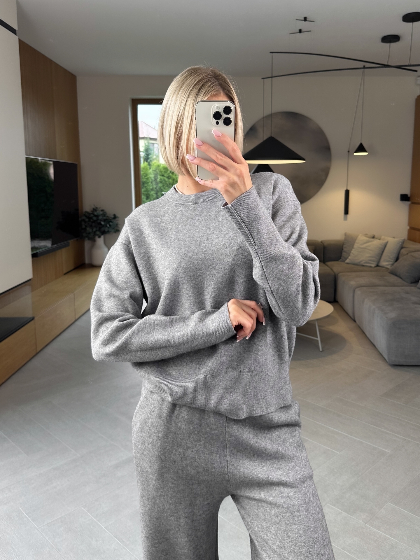 Komplet Sweterkowy Szary Selez 4