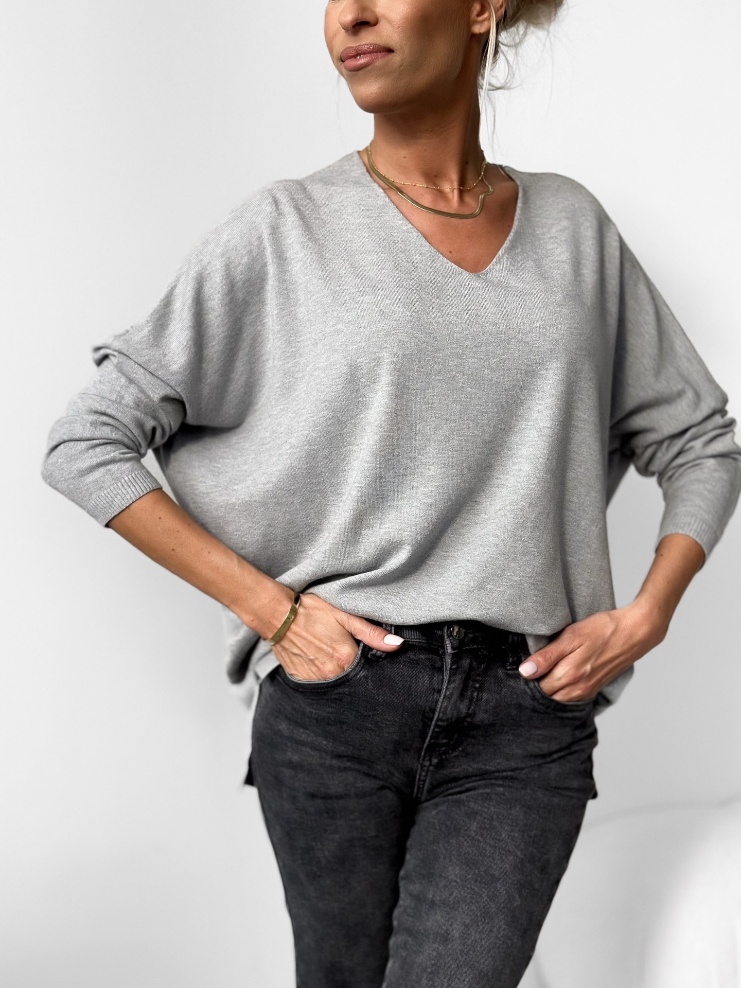 Sweter Szary Pull V1