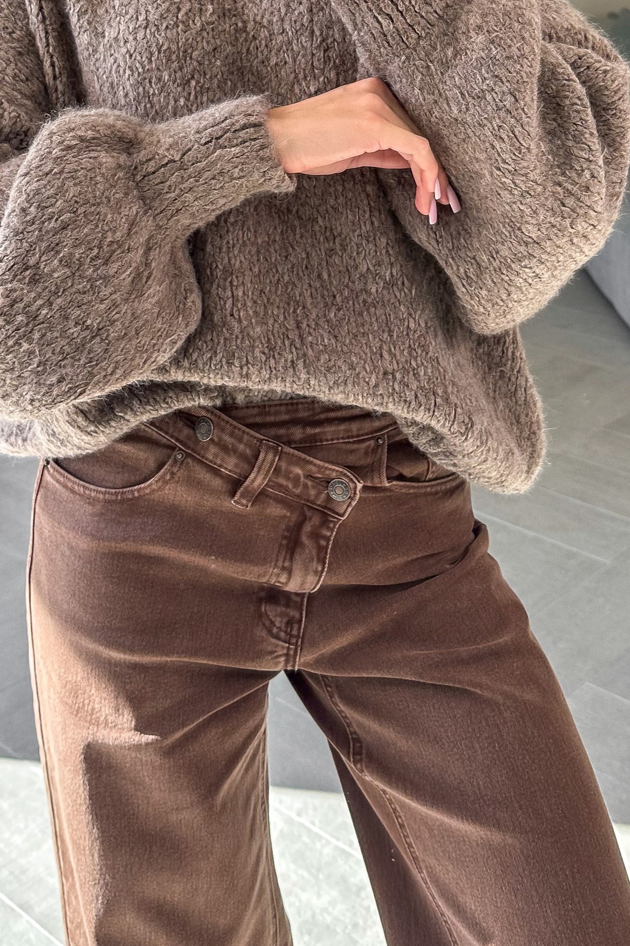 Spodnie Brązowe Dad Fit 2
