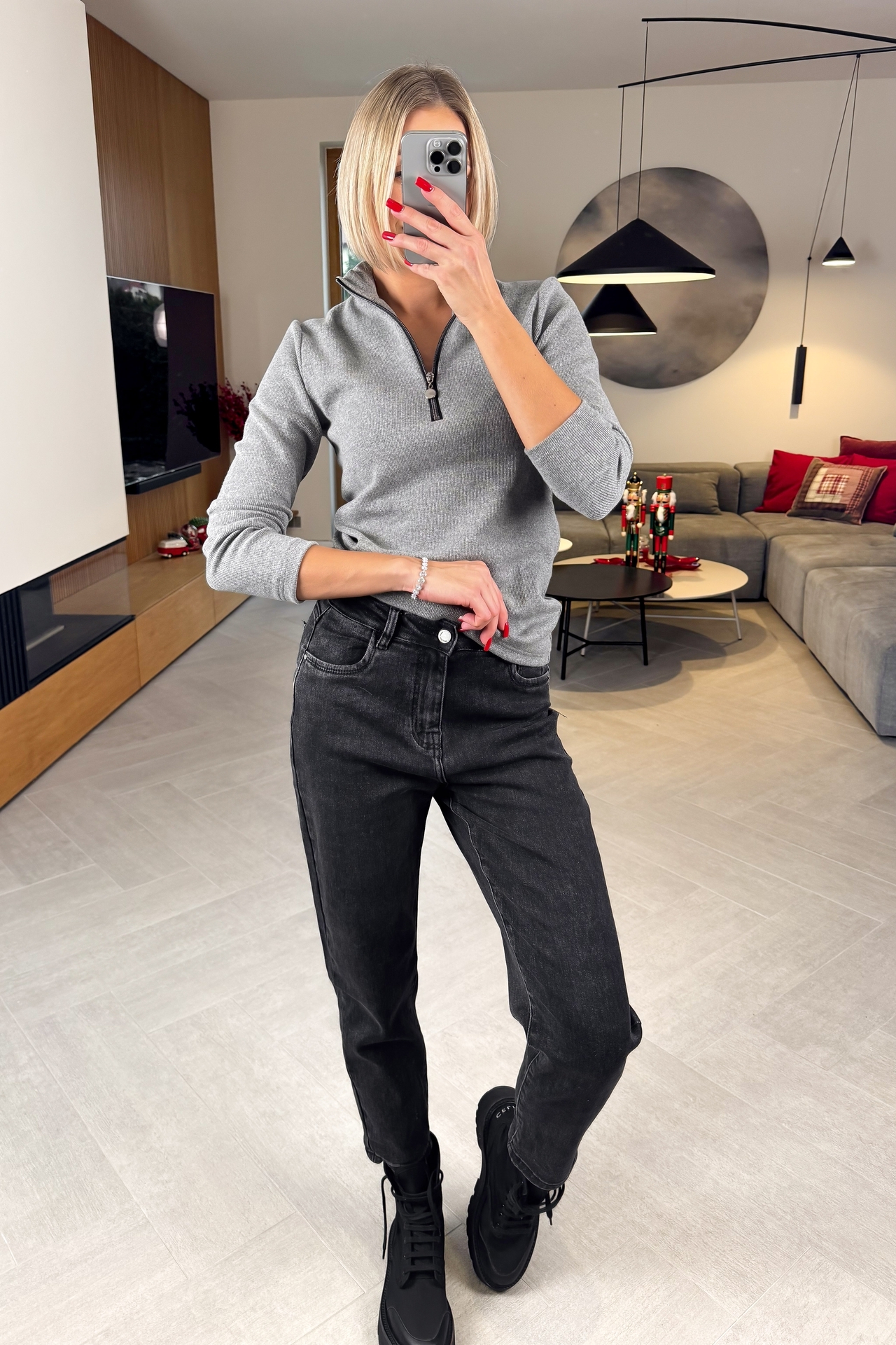 Bluzka Prążkowana Szara Selia 2