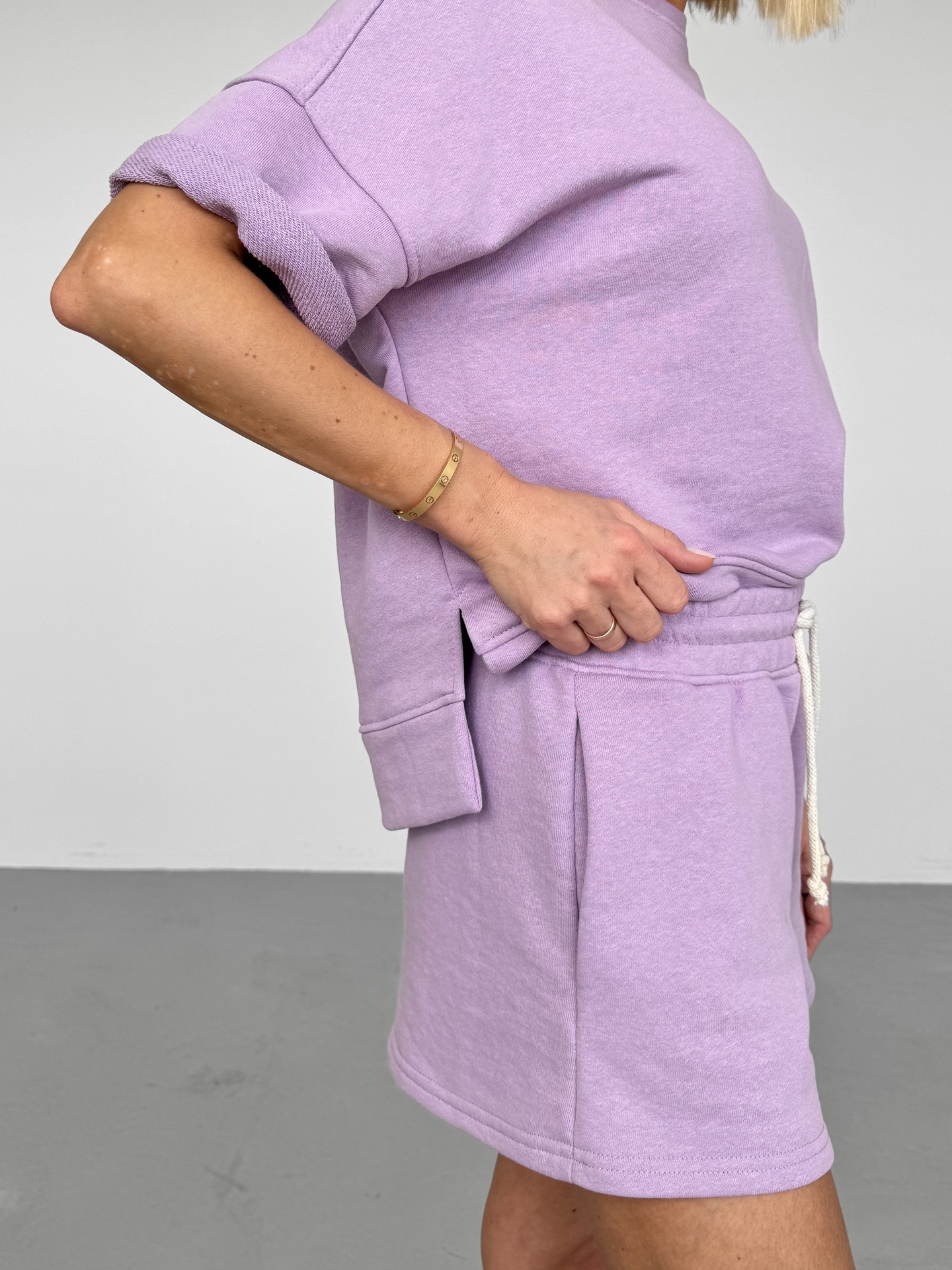 Krótki Komplet Dresowy Lilac Elite