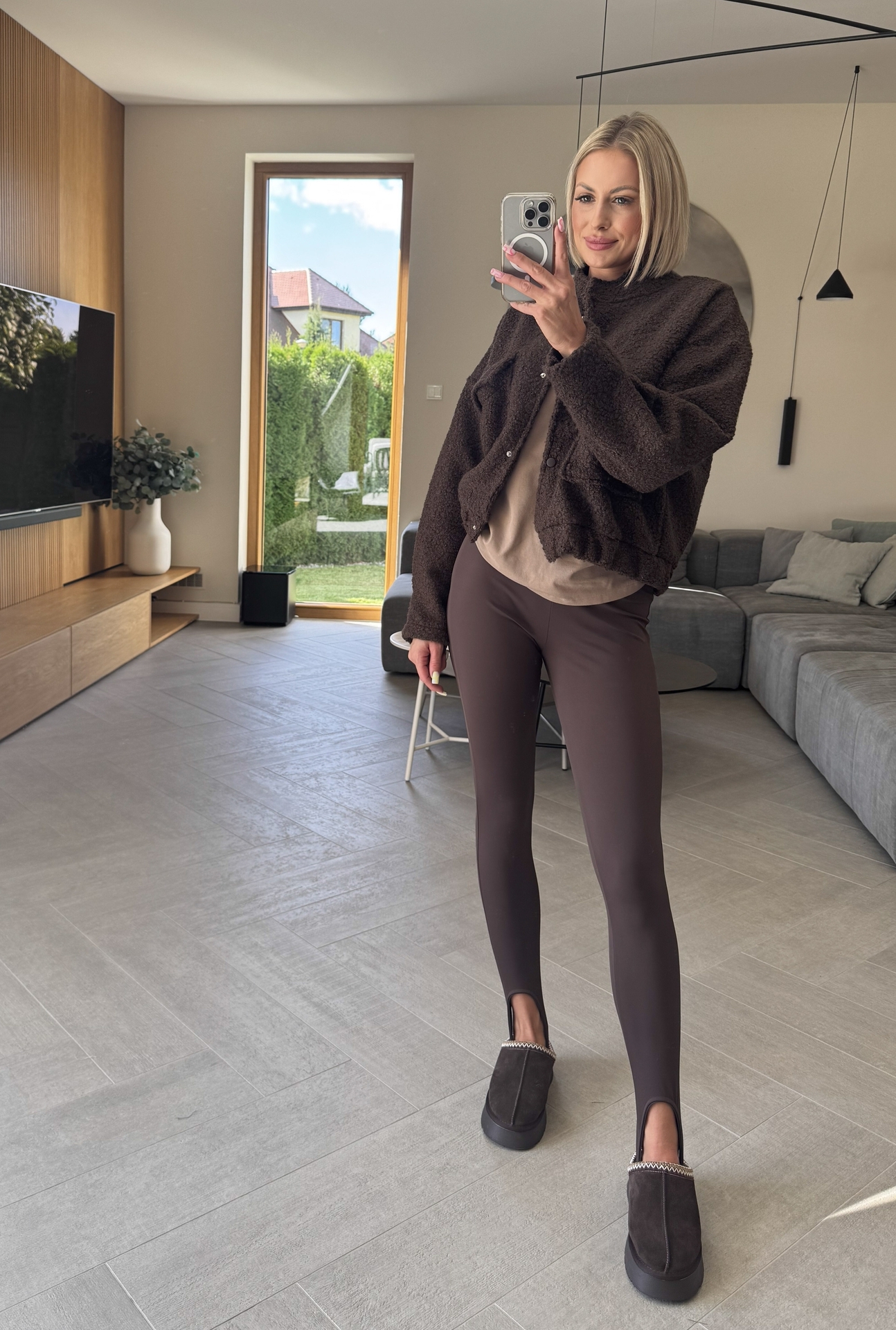 Legginsy z Zapiętką Brązowe Lara 5