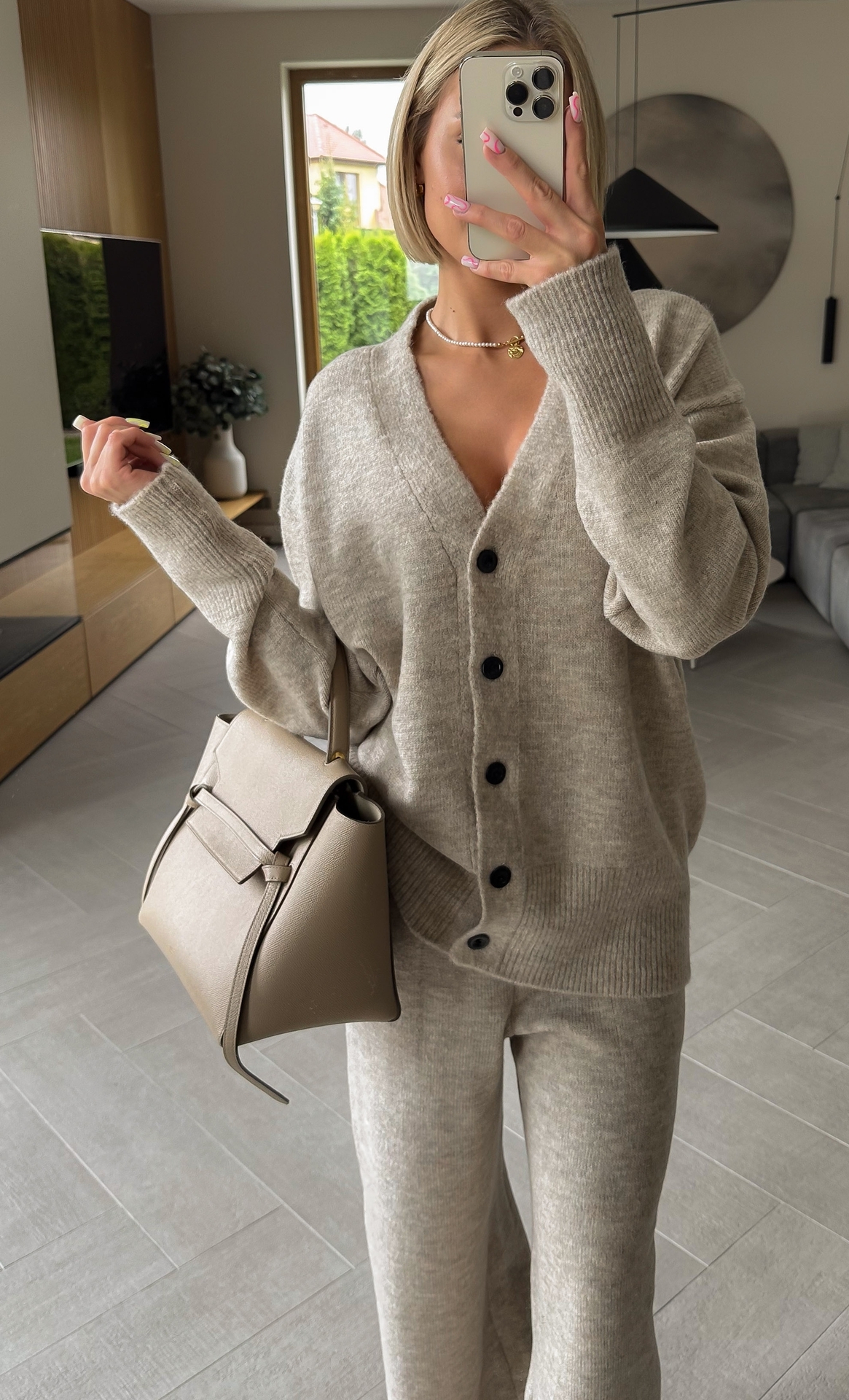 Komplet Sweterkowy Beżowy Saf 2