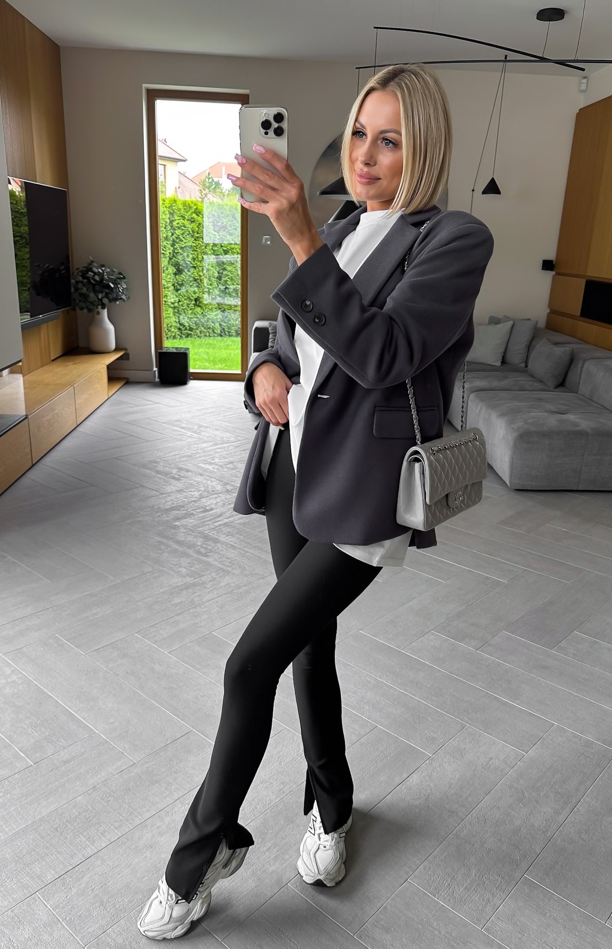 Legginsy z Rozcięciem Czarne Stil3
