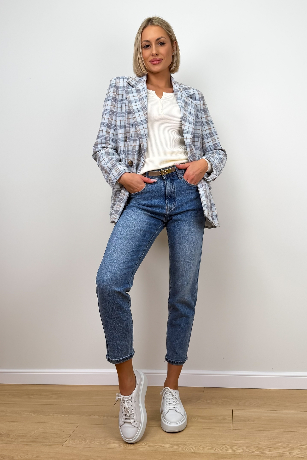 Marynarka w Kratę Niebieska Tori 2