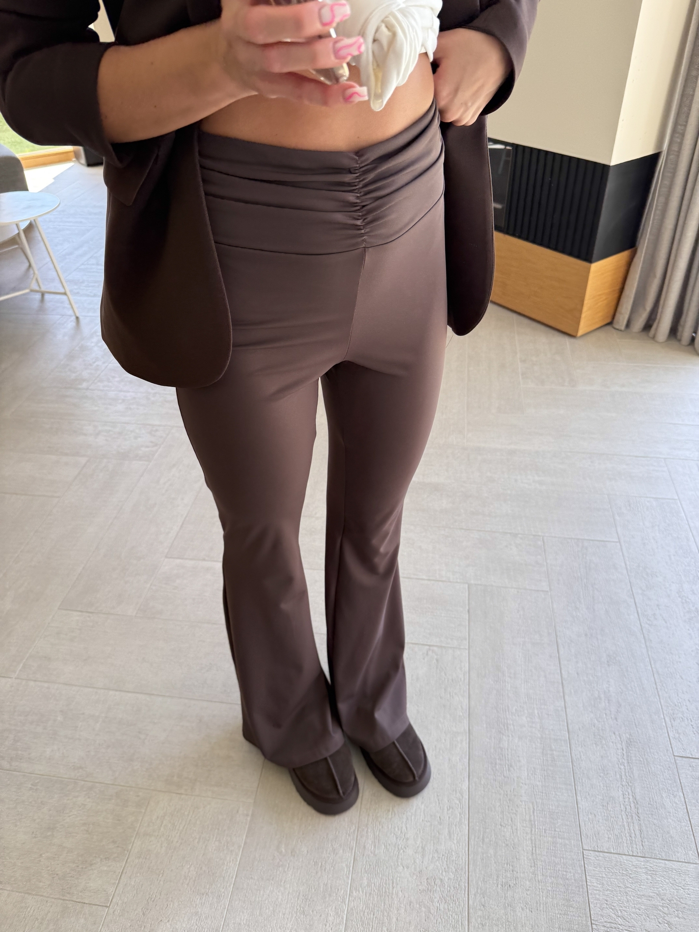 Legginsy Brązowe Flare 2