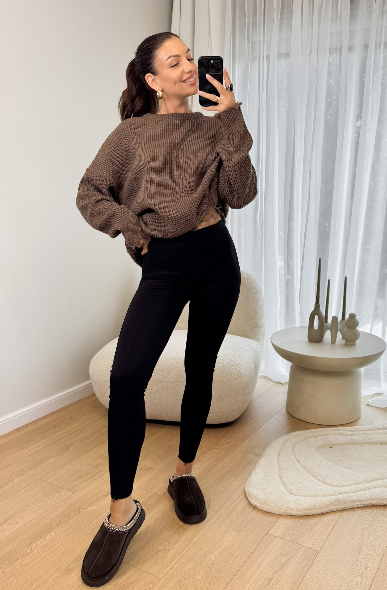 Legginsy z Zamkiem Czarne Gusto3