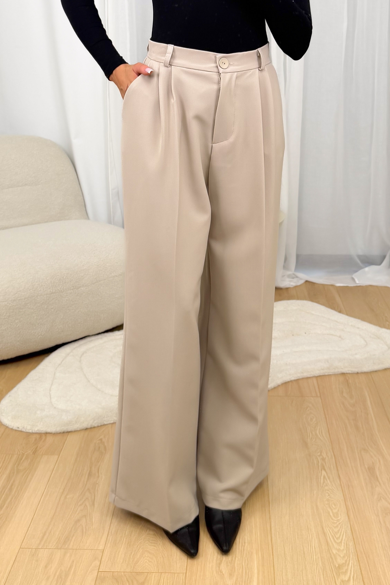 Spodnie Beżowe Palazzo 2