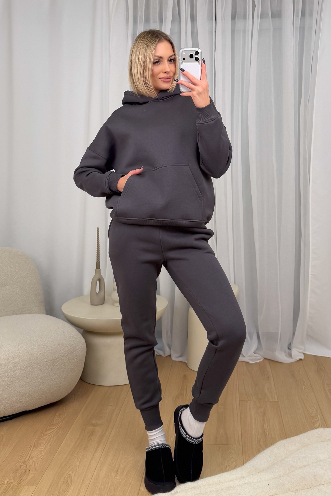 Komplet Grafitowy Ocieplany Hoodie 1