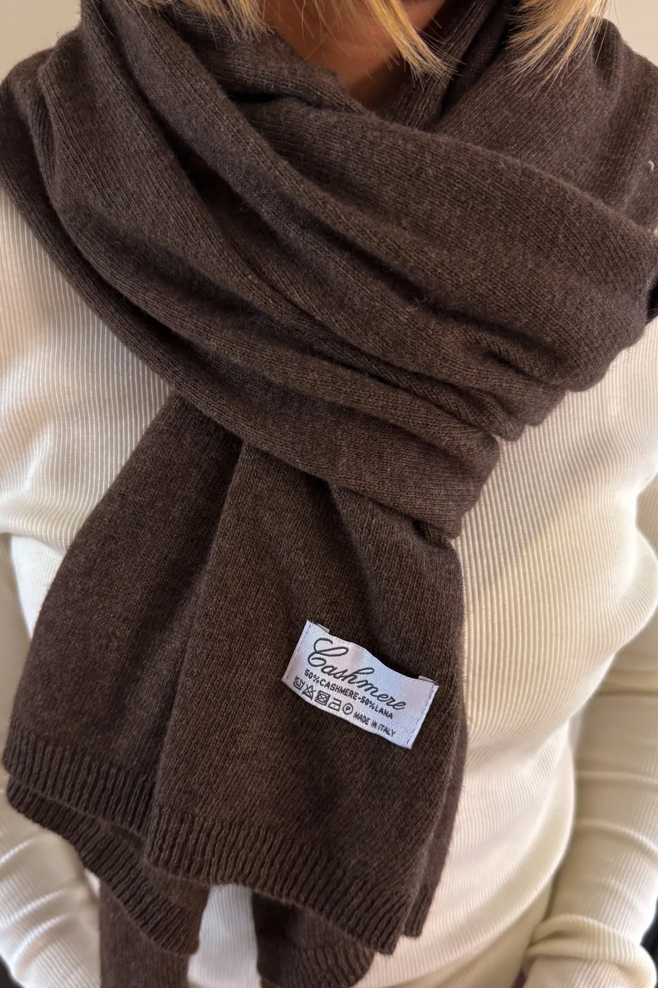 Szalik Brązowy Cashmere 4