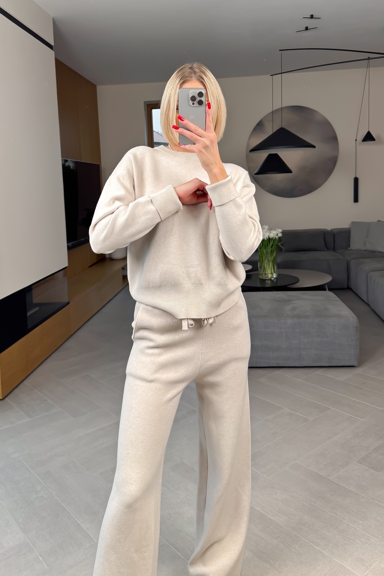 Komplet Sweterkowy Beżowy Lior 3