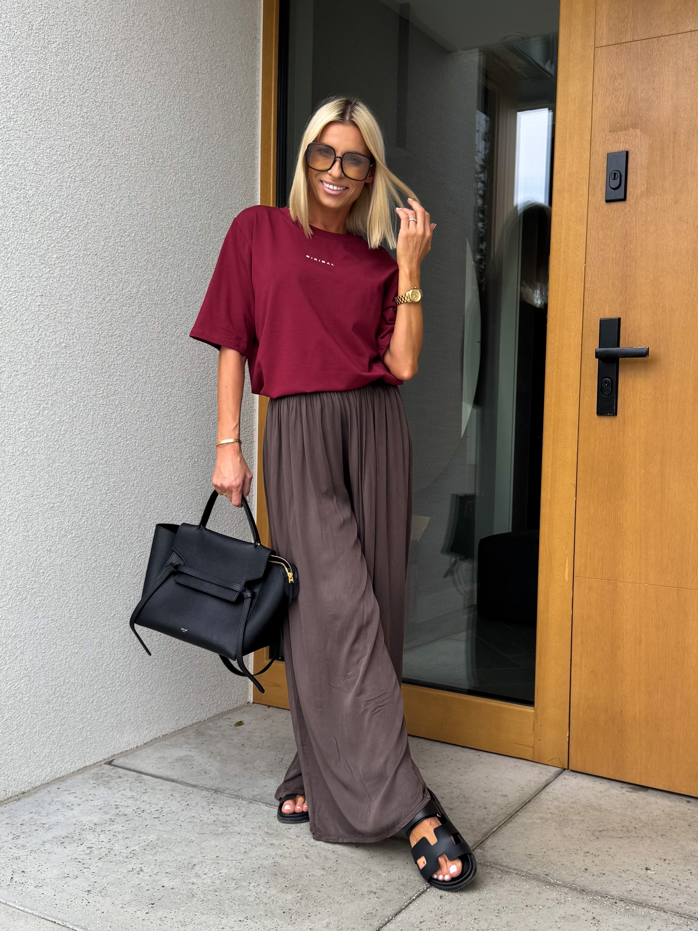 T-shirt Bordowy Minimal