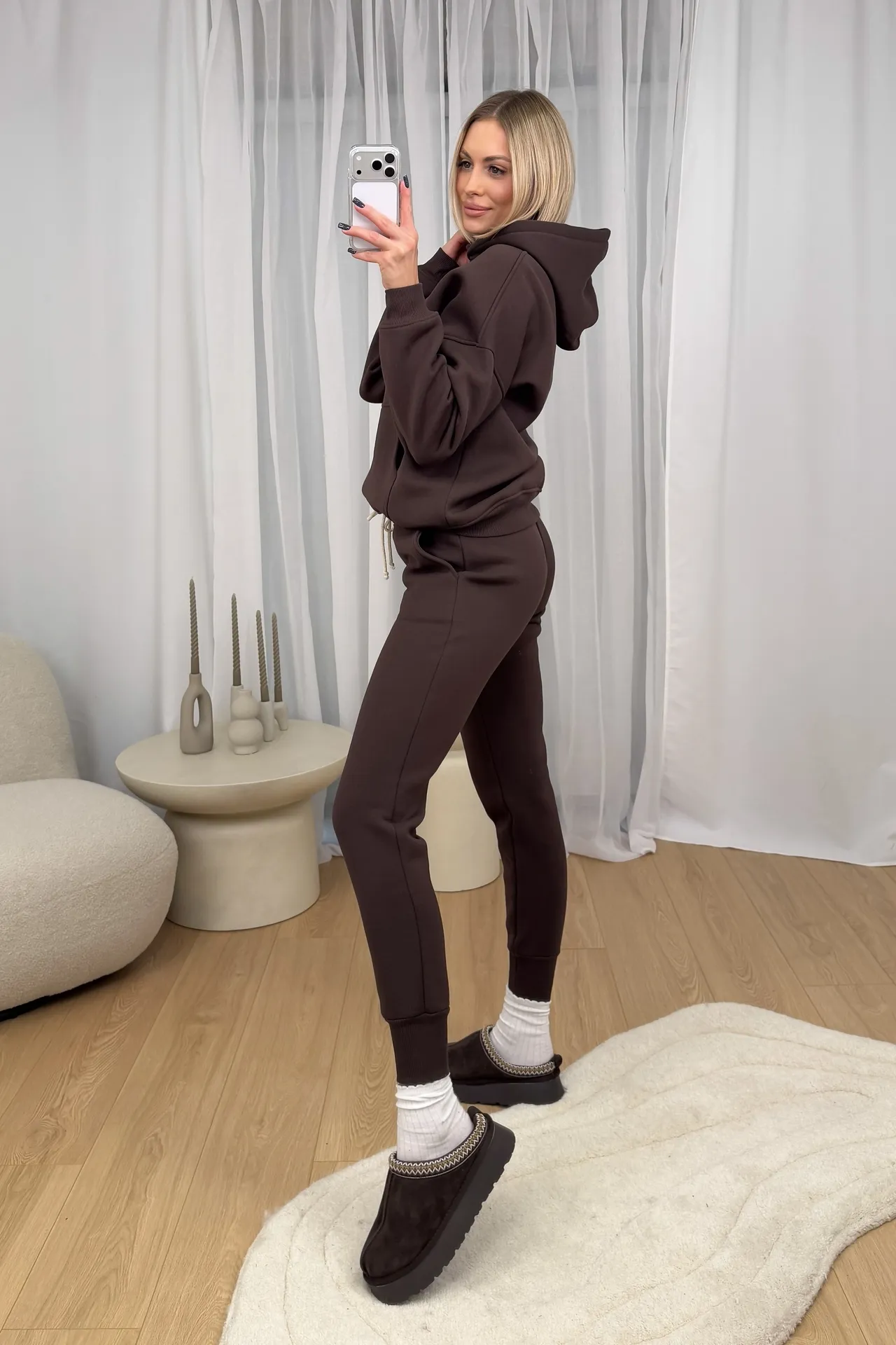 Komplet Brązowy Ocieplany Hoodie 5