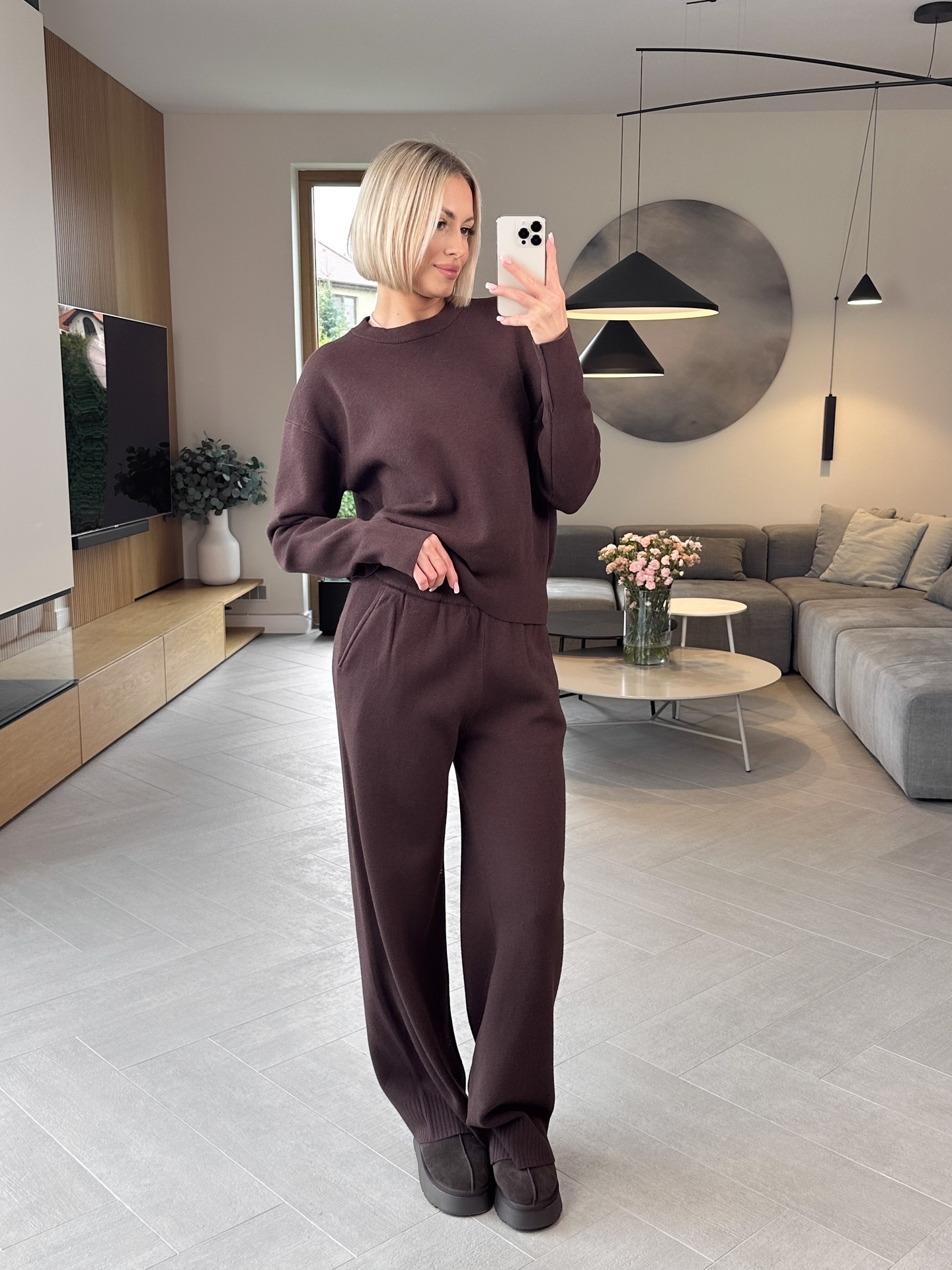 Komplet Sweterkowy Brązowy Selez 3