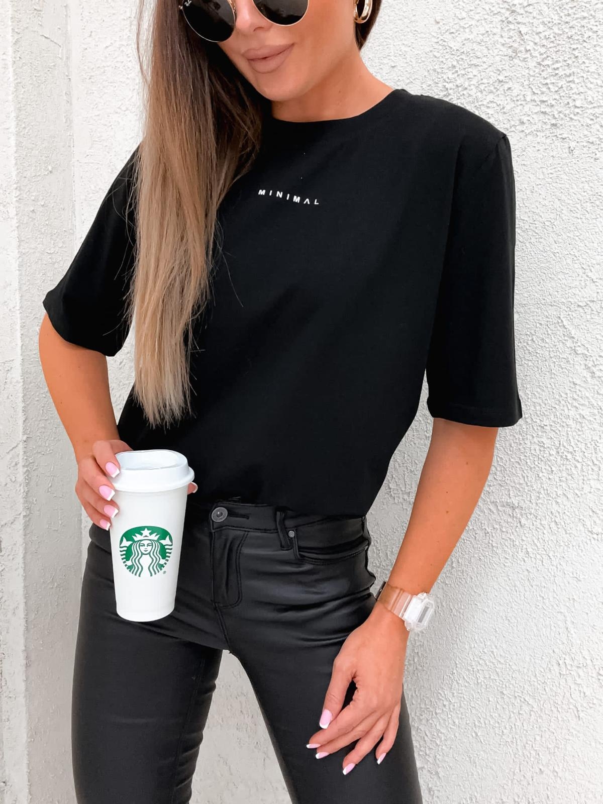 T-shirt Czarny Minimal 2